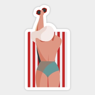 Girl On the Beach Sticker